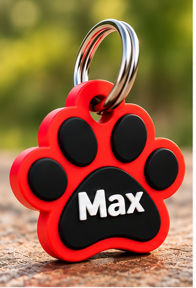 Medaglietta personalizzata per cane a forma di zampa