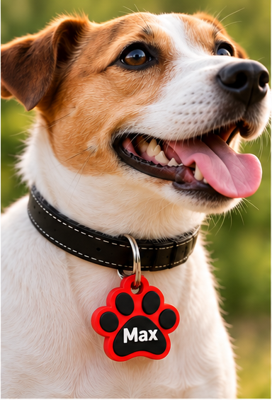 Medaglietta personalizzata per cane a forma di zampa