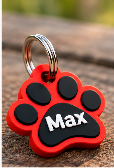 Medaglietta personalizzata per cane a forma di zampa