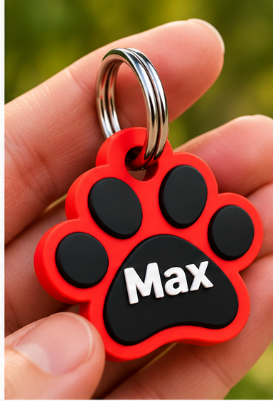 Medaglietta personalizzata per cane a forma di zampa