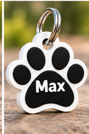 Medaglietta personalizzata per cane a forma di zampa