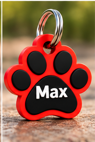 Medaglietta personalizzata per cane a forma di zampa
