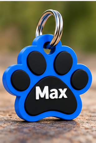 Medaglietta personalizzata per cane a forma di zampa