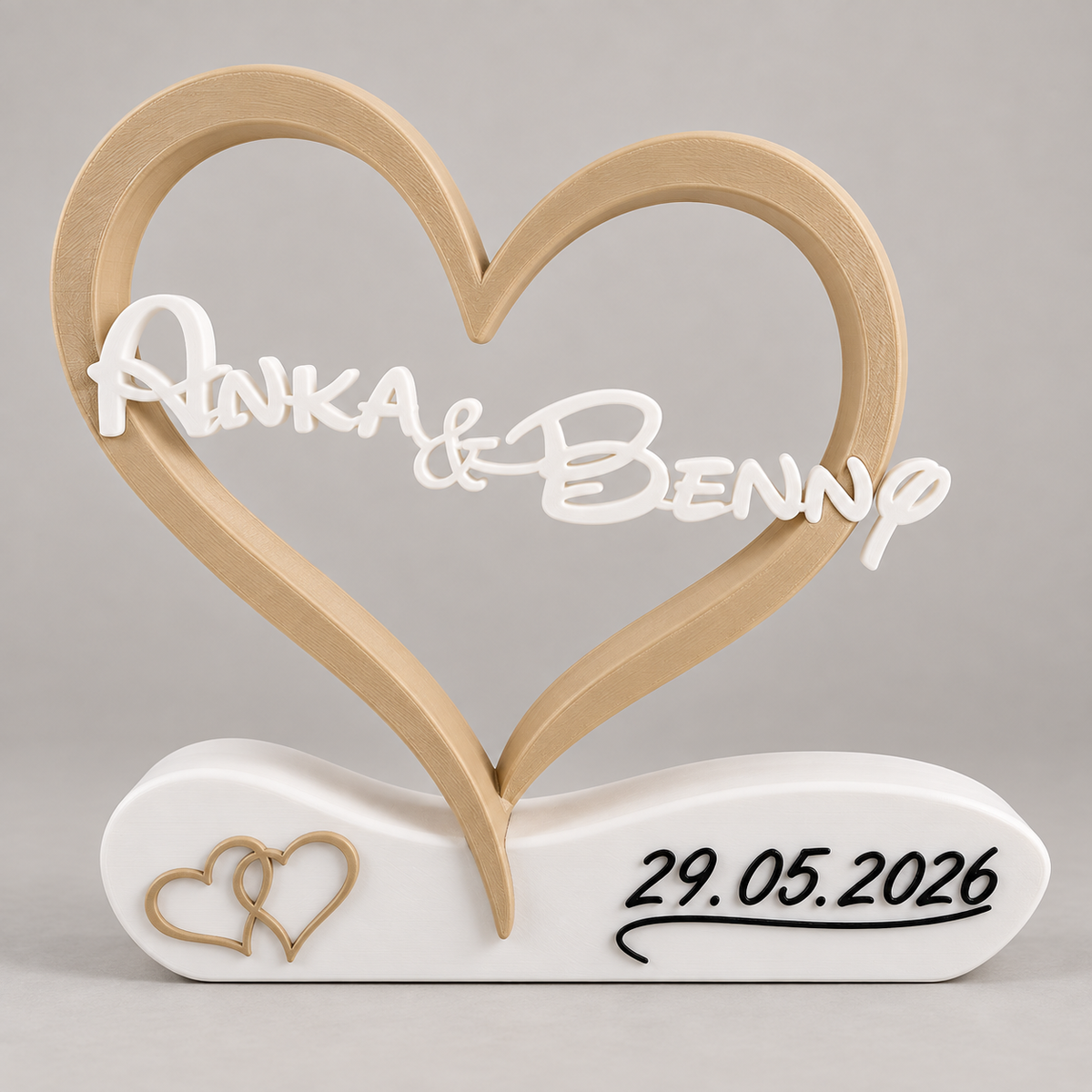 Cuore personalizzato con nomi e data