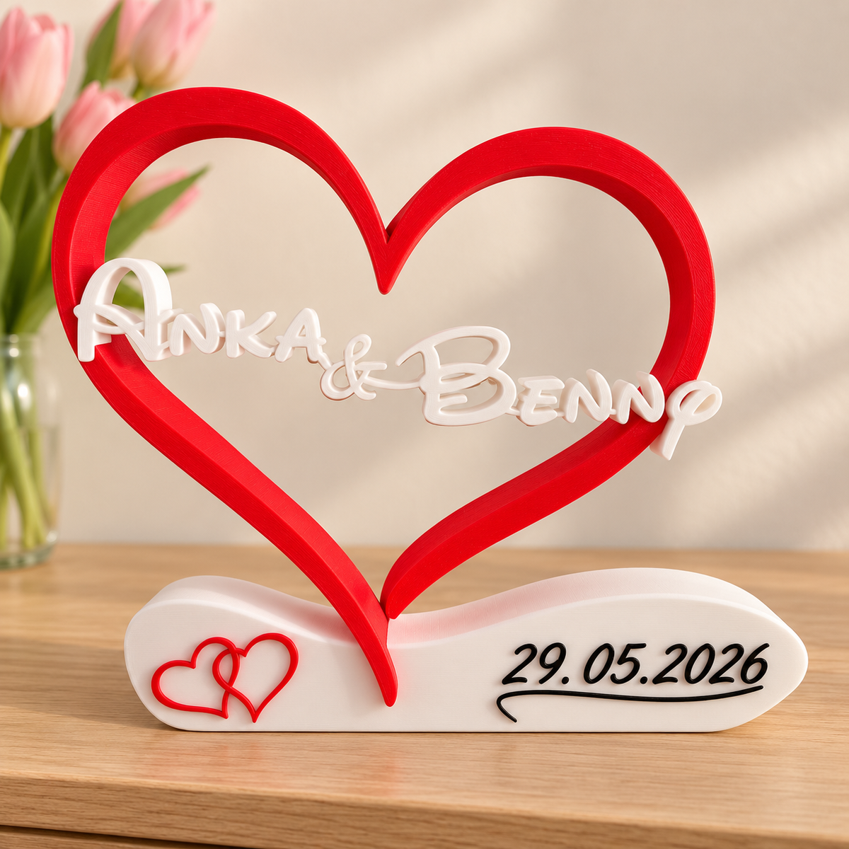 Cuore personalizzato con nomi e data