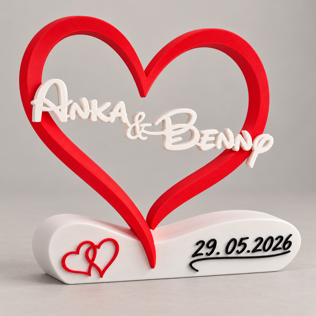 Cuore personalizzato con nomi e data