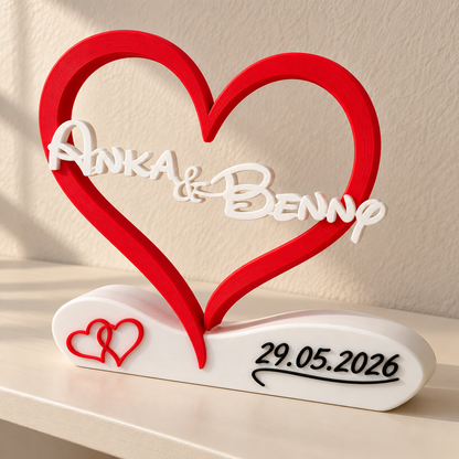 Cuore personalizzato con nomi e data