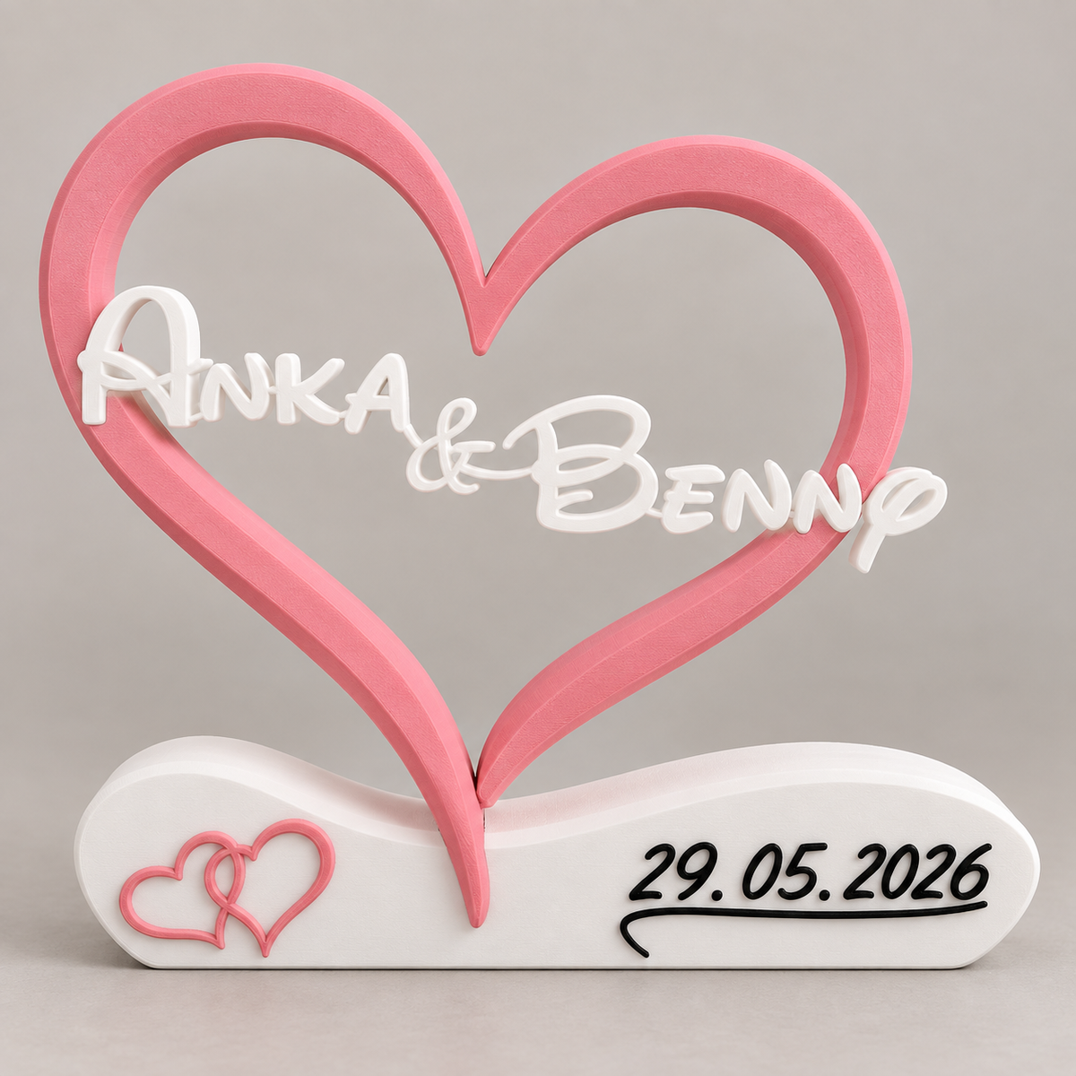 Cuore personalizzato con nomi e data
