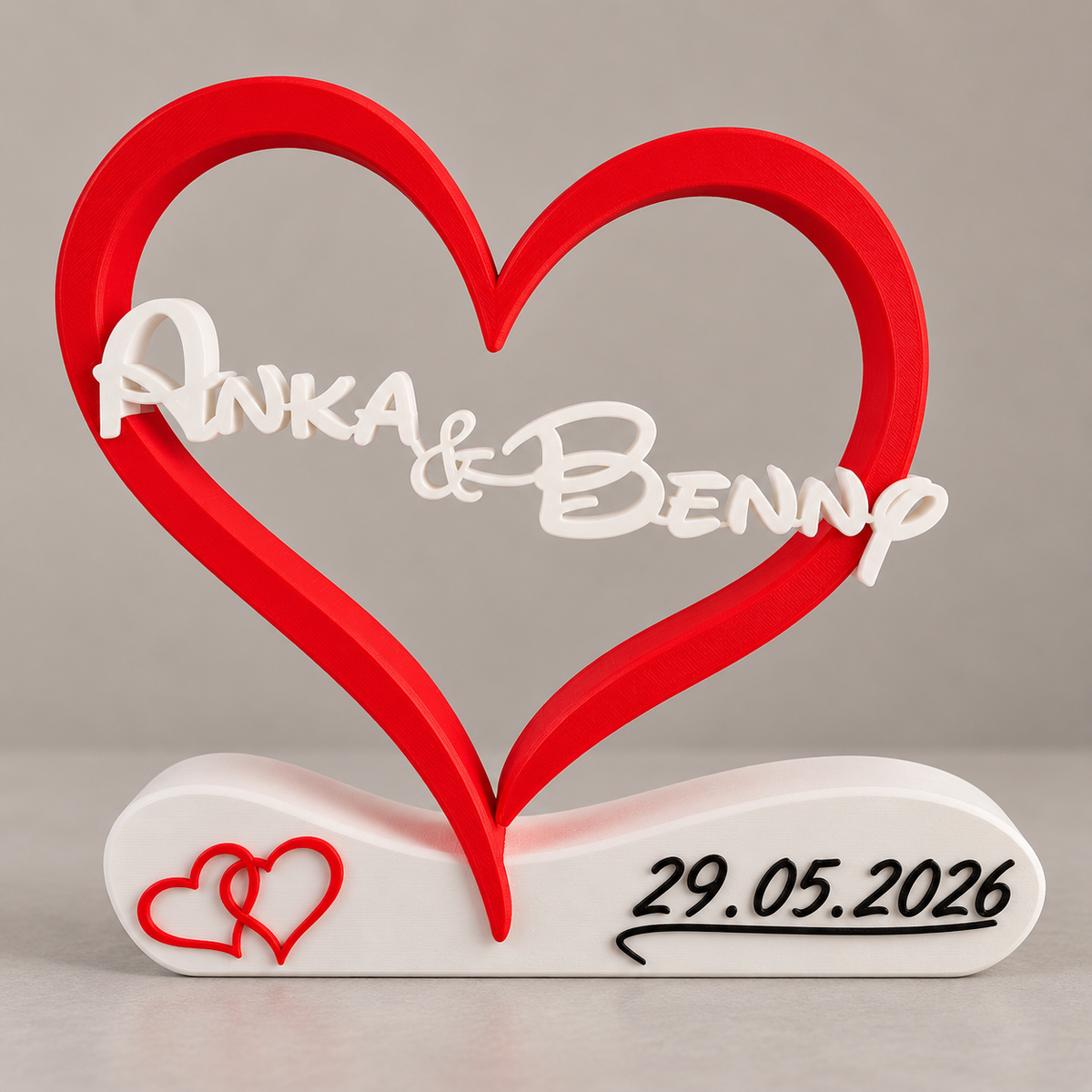 Cuore personalizzato con nomi e data